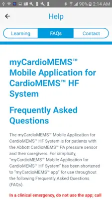 myCardioMEMS™ android App screenshot 1